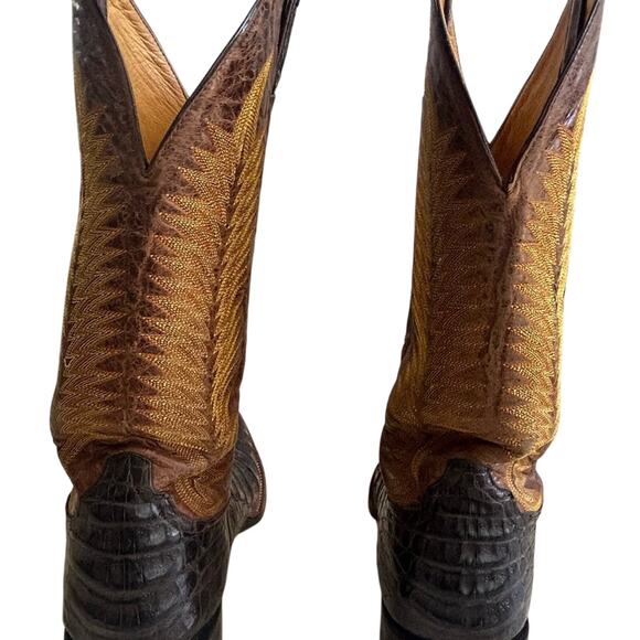 Rod Patrick crocodile Brown and Black Western Boots - Picture 9 of 10